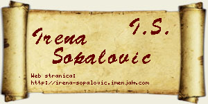Irena Šopalović vizit kartica
